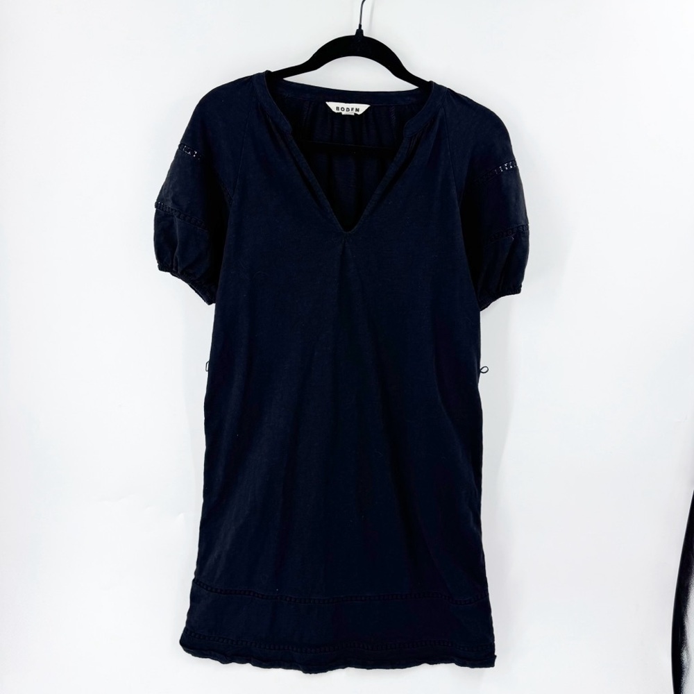 ✅‎ Boden Trim Detail Jersey Dress in BLACK D0606 size 6 LONG
